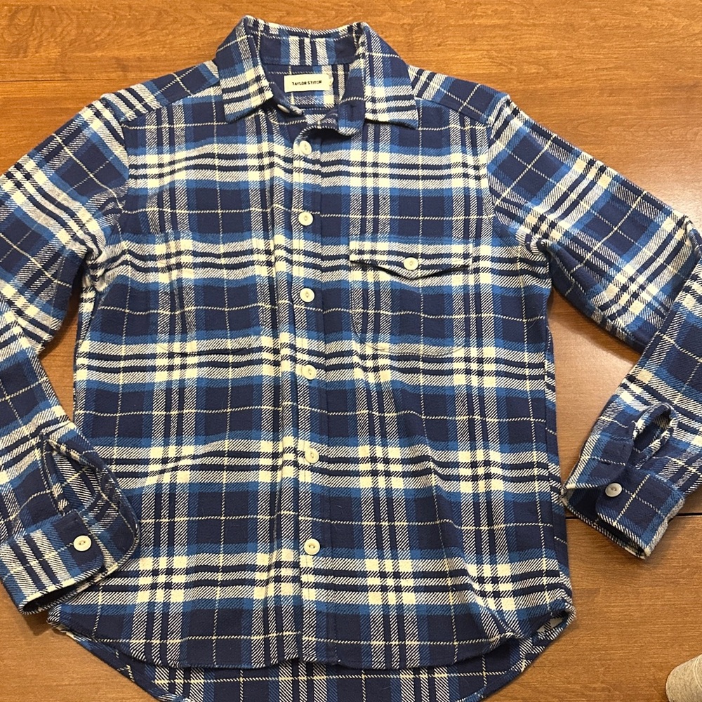 Taylor stitch crater shirt blue plaid M